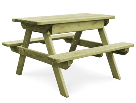 Mesa Jardin VIDAXL Verde Madera (90x90x58 cm)