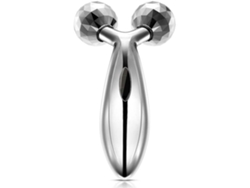 Rodillo masajeador facial 3D, herramienta de elevación facial, masaje de belleza, reafirmante, masajeador corporal y facial, plateado