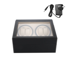Enrollador De Relojes Para 4 Relojes Automáticos Caja De Almacenamiento 6 Espacios Motor Silencioso Negro