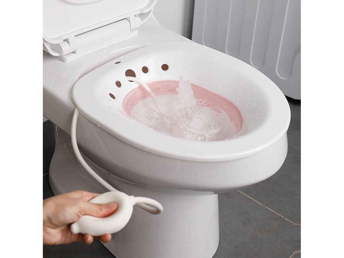 Bidé Para Mujeres Embarazadas, Partes Íntimas, Lavabo Para Glúteos, Inodoro Plegable Para Embarazadas, Con Cisterna, Color Blanco Y Verde (con Cistern