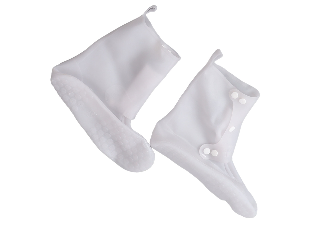 Cubrezapatos Antideslizantes Reutilizables De Pvc Blanco (tamaño Mediano)