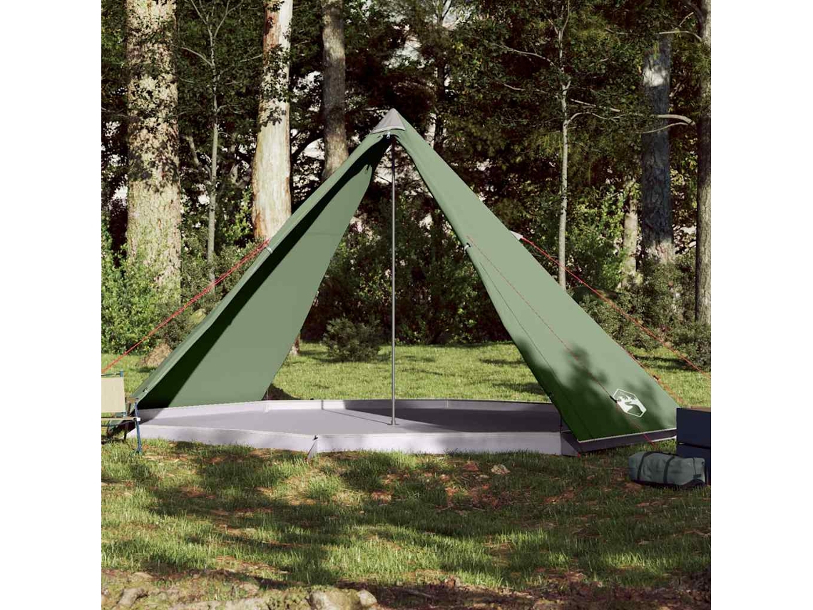 Tienda De Campaña Familiar Tipi 8 Personas Impermeable Verde