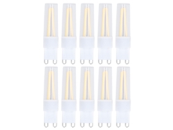 10 Bombillas Led G9 De Luz Cálida Con Filamento Largo 500 Lm, Sin Parpadeo, Base Cerámica, Para Lámp