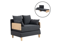 Sofá cama Seinlus de 1 plaza, 81 x 88 x 68 cm, gris oscuro. [EN.CASA]