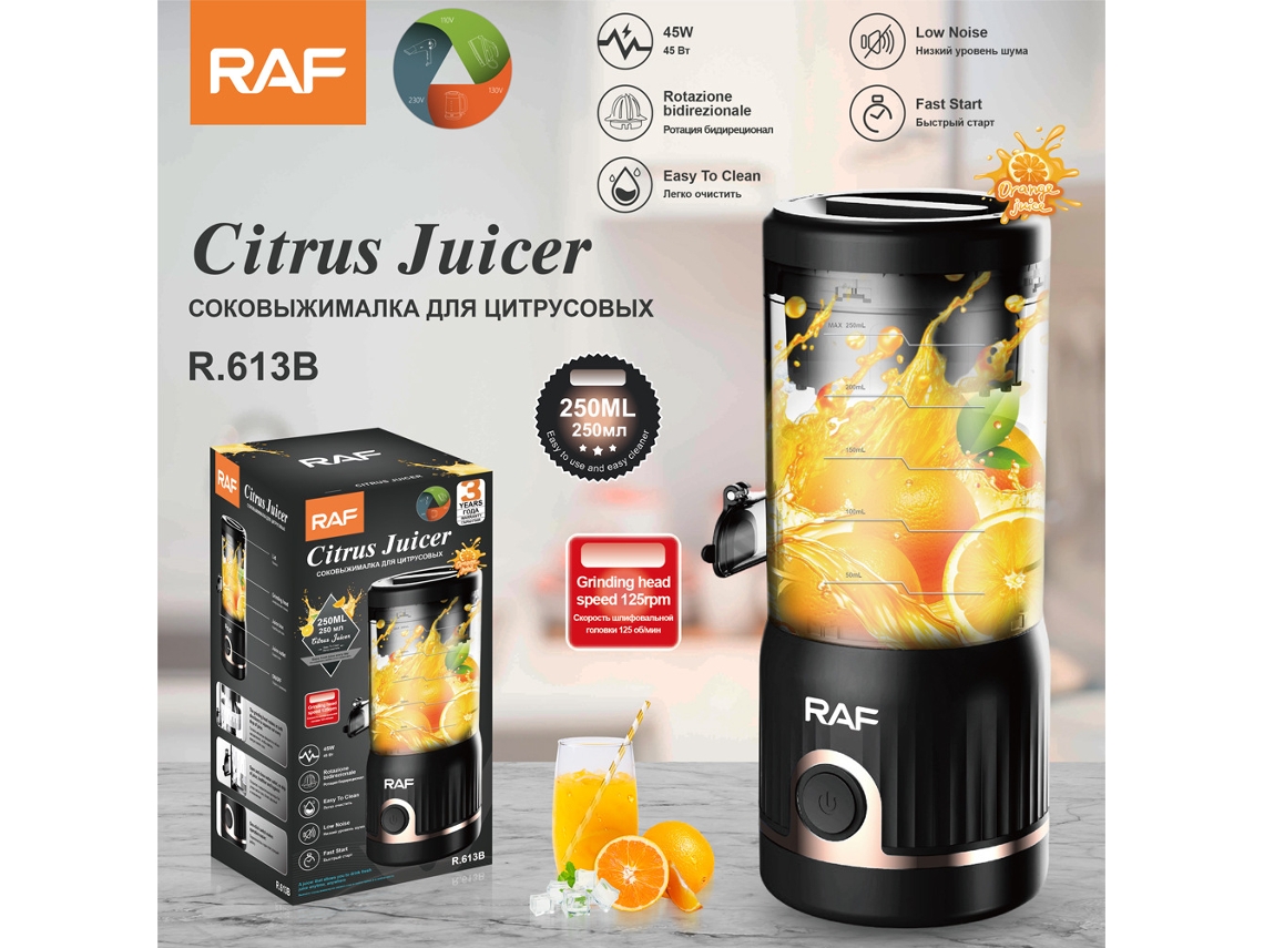 Exprimidor de naranjas eléctrico automático, pequeño, portátil, para uso doméstico, Mdug (negro)