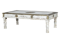 Mesa de Centro en Madera de Manglar Blanco Envejecido 45X140X80 GINER Y COLOMER