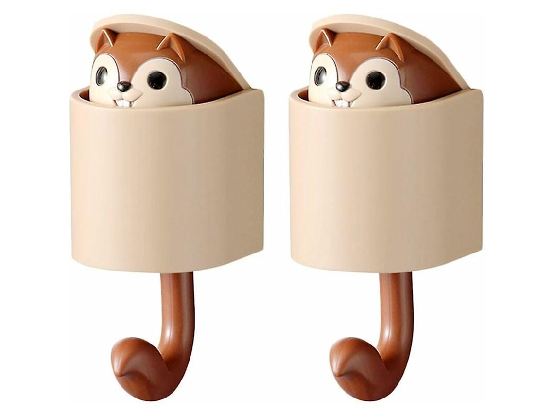 Omni-gancho Adhesivo Sin Rastro, 2 Piezas De Gancho Ardilla, Impermeable, Plástico, Decorativo Para Abrigo, Llave, Bolso, Etc.