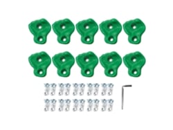 10pcs Agarres De Escalada En Pe Con Diseño Ergonómico Y Comodo Para Pared De Escalada Interior Y Exterior Verde