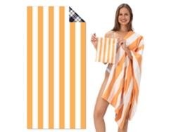 Toalla de playa de microfibra a rayas Yuysan, de alta absorción y secado rápido, 160 x 80 cm, modelo Tw8, color naranja.