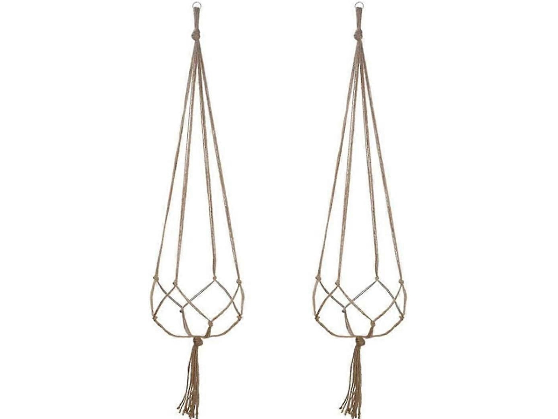 Rebe-cesta Colgante De Macramé Para Macetas De Hemp Rope, 90cm, Interior Y Exterior, Estilo Retro Natural