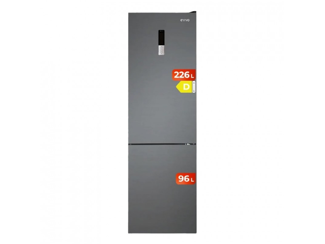 Frigorífico Combi Evvo F55, 226 L + 96 L, Dark Inox, Total No Frost