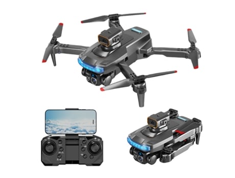 Dron P15 con cámara dual 4K Evitación de obstáculos de 360 (1 batería - Duración de la batería: 20 min - Negro)