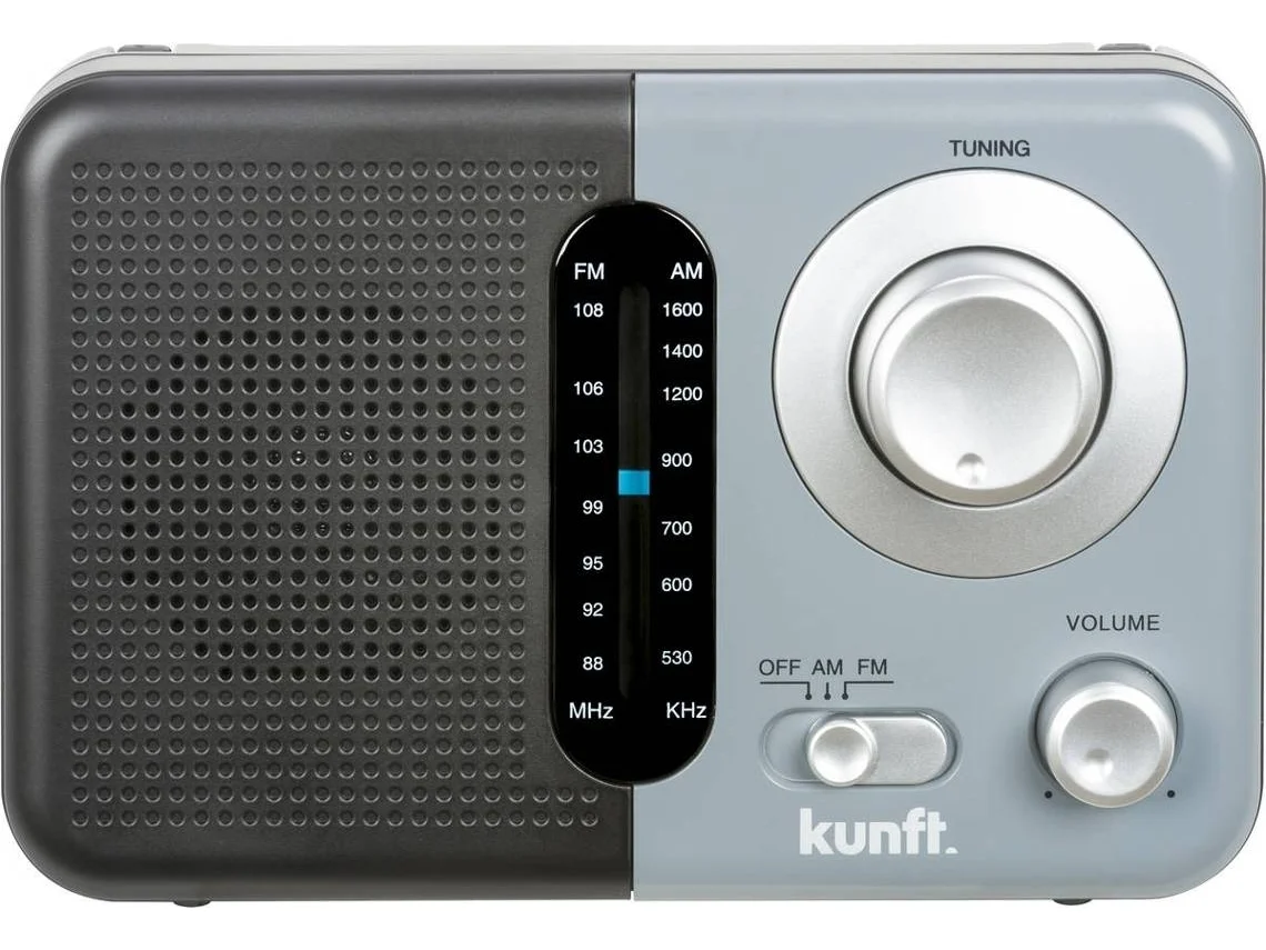 Radio a Pilas KUNFT KPR4173 (Gris - Analógico - FM/AM - Pilas)