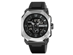 Reloj deportivo multifuncional con cuenta regresiva en tres zonas horarias, reloj digital con retroiluminación LED para hombre, resistente al agua hasta 5 bares.