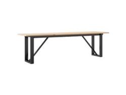 Mesa de centro con estructura en O, 160x40x45cm, pino y acero, MAISON EXCLUSIVE