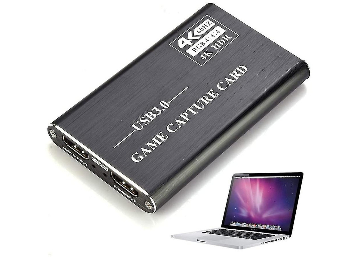 Tarjeta de captura de video HDMI 4K USB3.0 4K 1080p 60fps Grabación de transmisión de alta definición portátil Negro Bestvite
