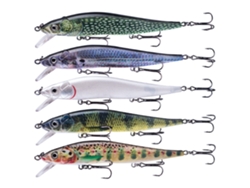 Señuelo De Pesca Minnow De Hundimiento Con Ojos 3d Y Triple Azúcar Para La Pesca De Lubina, 12 Cm, 13,3 G