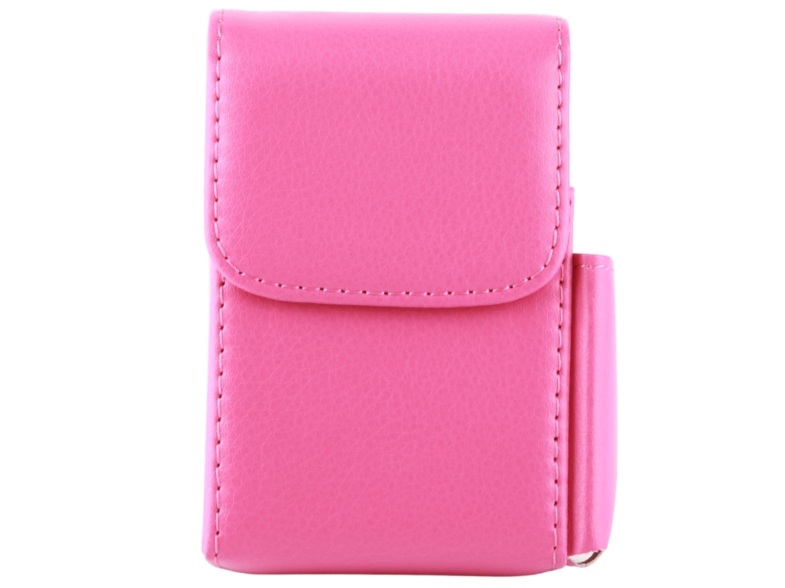 JILLIOPER Elegante estuche para cigarrillos, diseño de billetera de cuero sintético color rosa, regalo único para fumadores con protección contra rayones, estil