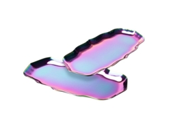 Juego De 2 Bandejas Decorativas De Acero Inoxidable Para Perfumes, Joyería Y Cosméticos Coloridas