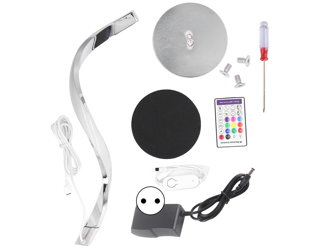 Rebe-lámpara De Escritorio Espiral Led Moderna Con Control Remoto App, Rgb, Programable, Curva Para Dormitorio Y Oficina, Plug Eu 100-240v