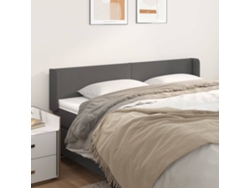 Cabecero De Cuero Sintético Gris 183x16x78/88 Cm