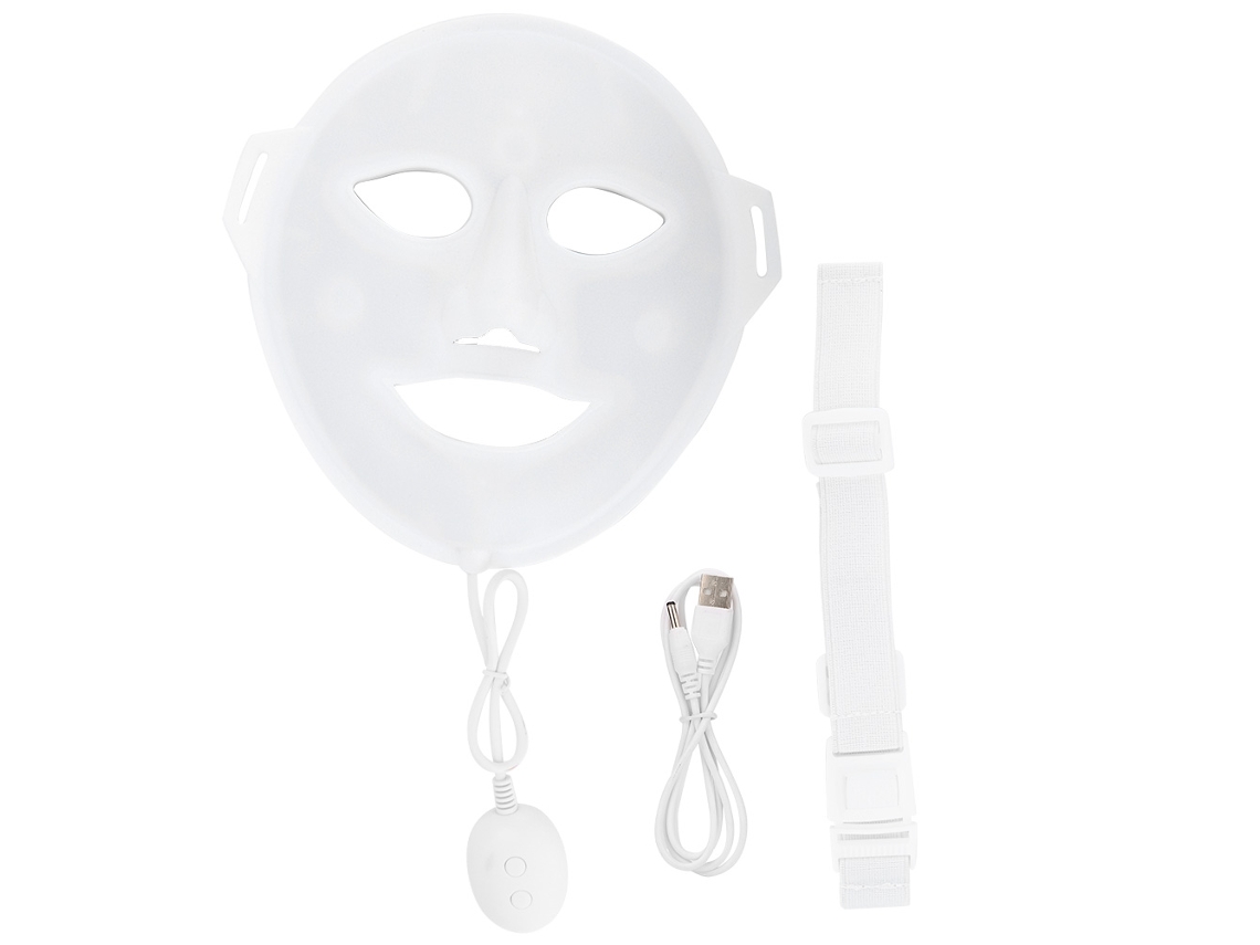 Máscara de masaje facial eléctrica 3D, antiarrugas, con luz LED