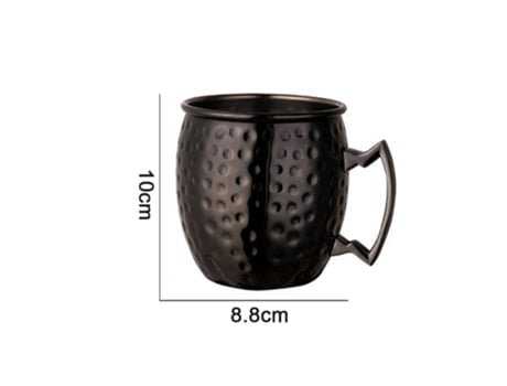 Copa De Vino De Acero Inoxidable - Punta De Martillo Negra 530 Ml - Copa De Vino Elegante JEIIBRZUI