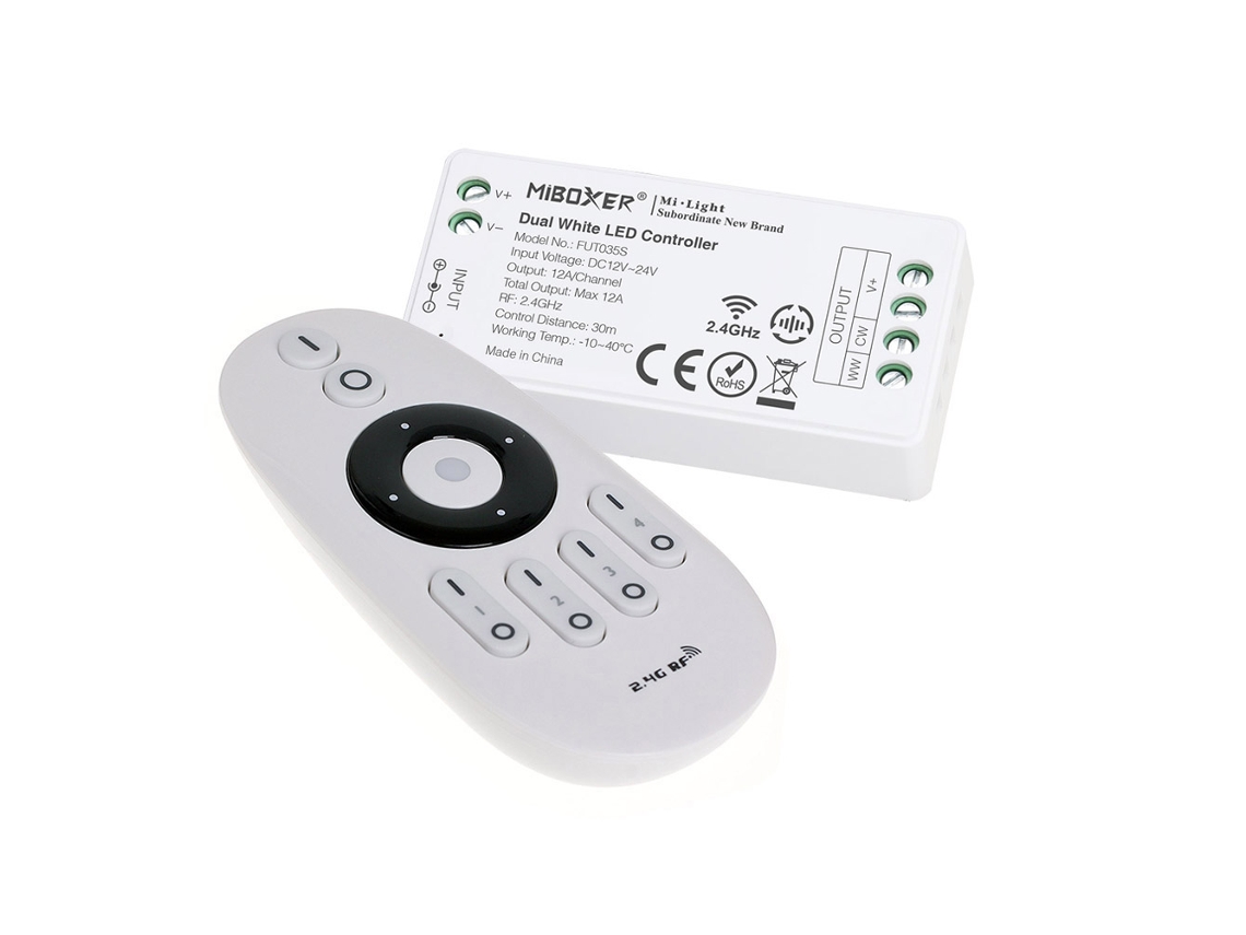 Controlador Cct Dual Mini Rf Zonas 12A + Mando LEDBOX