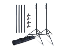 Soporte De Fondo De 9,84 X 9,84 Pies, Kit De Soporte De Fondo Ajustable Para Estudio Fotográfico Con 4 Clips Y 4 Postes Para Decoración De Fiestas Y