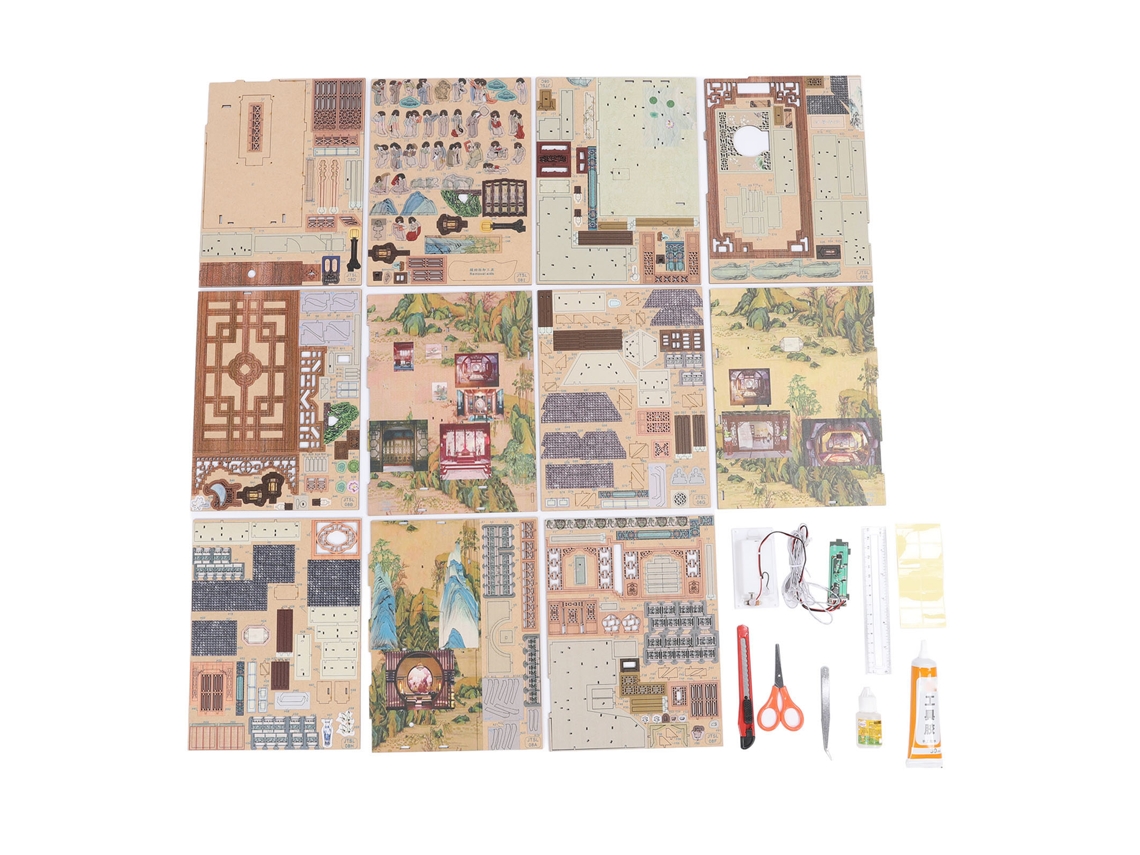 Kit De Rinconcito De Libro Miniatura Diy Con Luces Led Puzzle De Madera 3d Para Niños Y Adultos