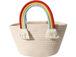 Bolso Artesanal Confeccionado Con Cuerda De Algodón Delicadamente Tejida, De Textura Fina, Ligero Y Portátil.