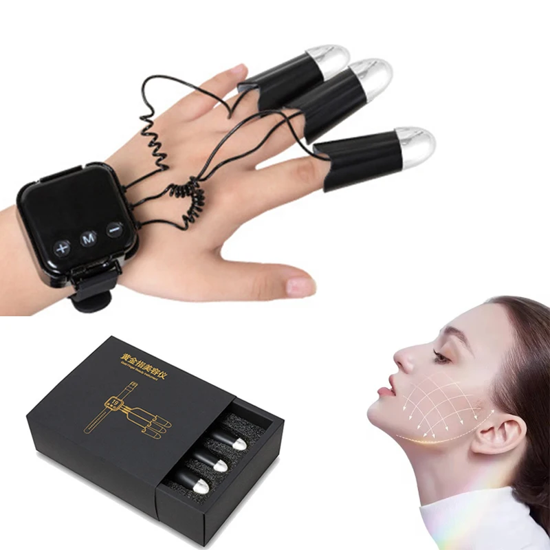 (1 Unidad - Plata) Dispositivo De Belleza Ems De Radiofrecuencia Para Lifting Facial Con Microcorriente Gold Finger