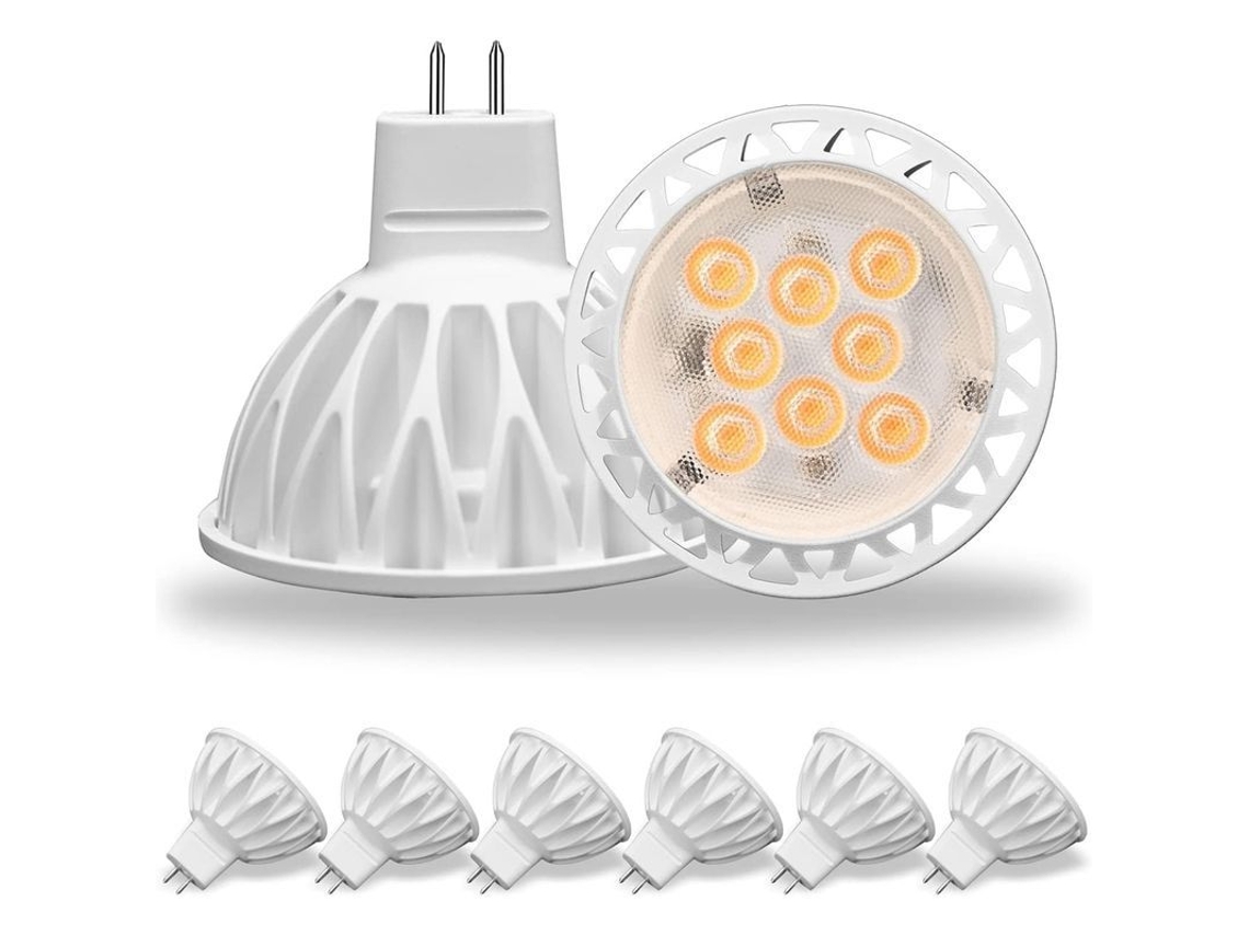 Bombilla Led Mr16 Gu5.3, 5w, 2700k, 450lm, Equivalente A 50w, 12v, 38°, 6 Unidades, No Regulable.