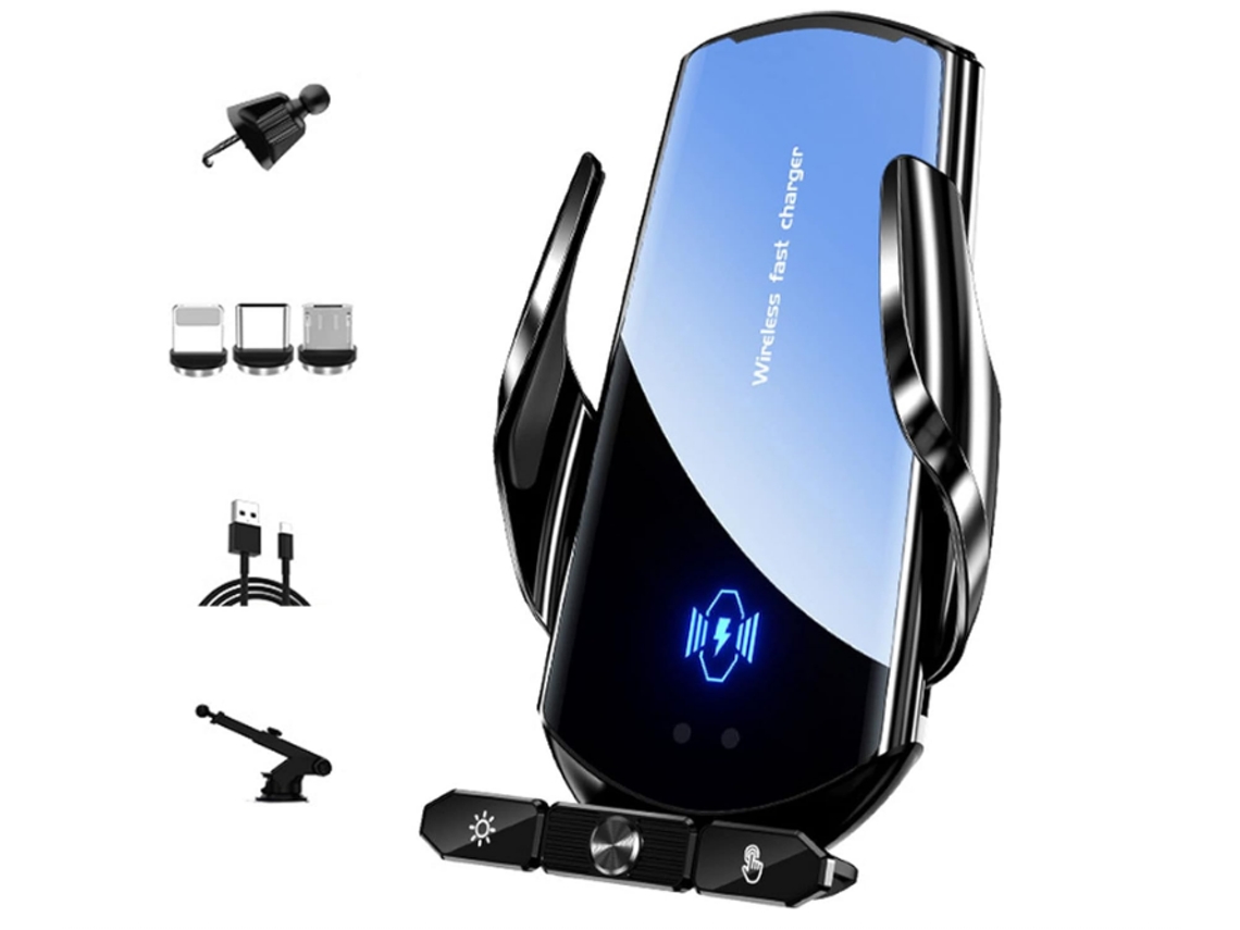 Cargador Inalámbrico Para Coche, Soporte Para Teléfono Móvil Inteligente Con Sujeción Automática, Carga Rápida De 15 W, Carga Inalámbrica, C