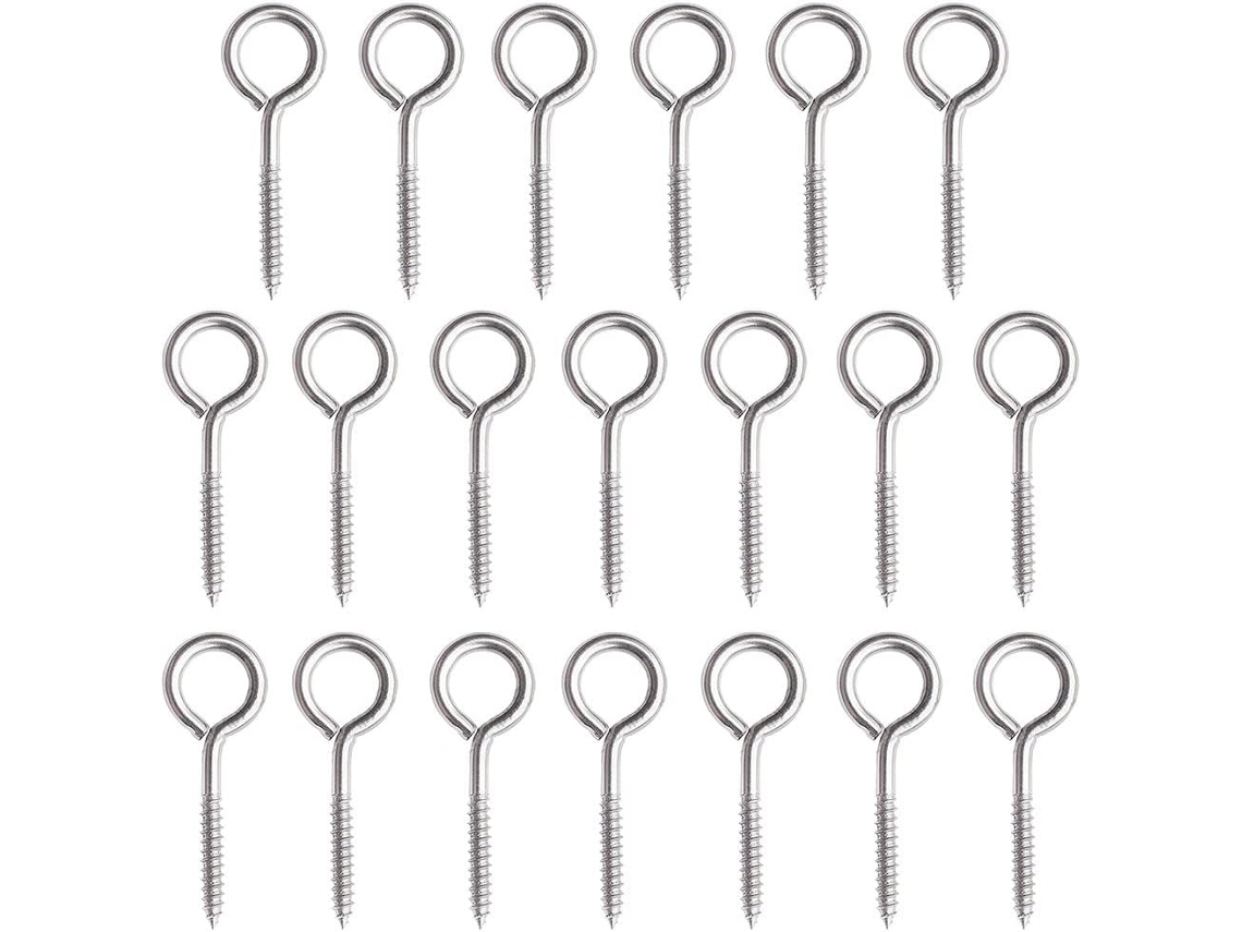 Juego De 20 Ganchos En Forma De Ojo, Ganchos De Metal Para Vaso De Acero Inoxidable, 20 Tornillos Cerrados