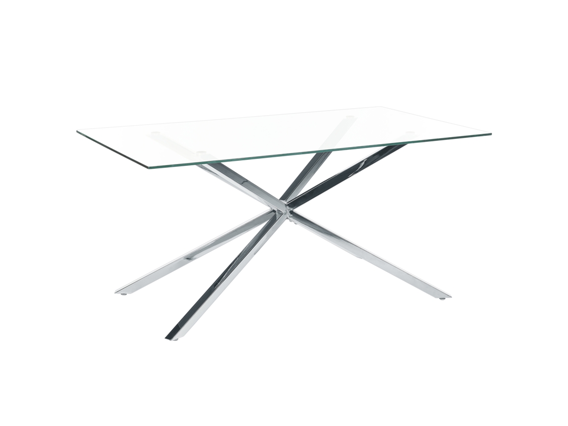 Mesa de comedor BELIANI Cora de Vidrio templado Plateado 90x160x75