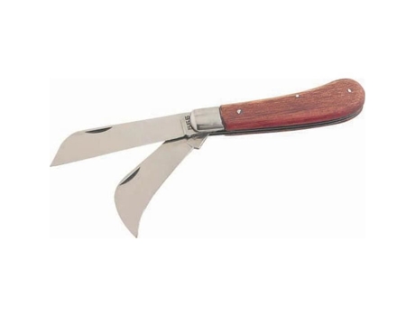 Cuchillo de Electricista SAM OUTILLAGE 371 2 Hojas Incluido 1 Gancho de Poda Mango de Palisandro