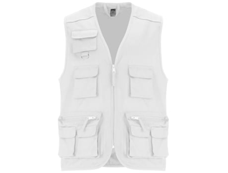 Chaleco para Unisex ROLY Multibolsillos Laboral Blanco (Talla: L)
