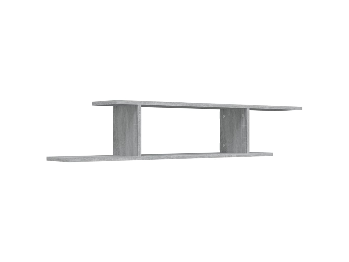Estante de TV de pared en derivados de madera, Gris Sonoma, MAISON EXCLUSIVE