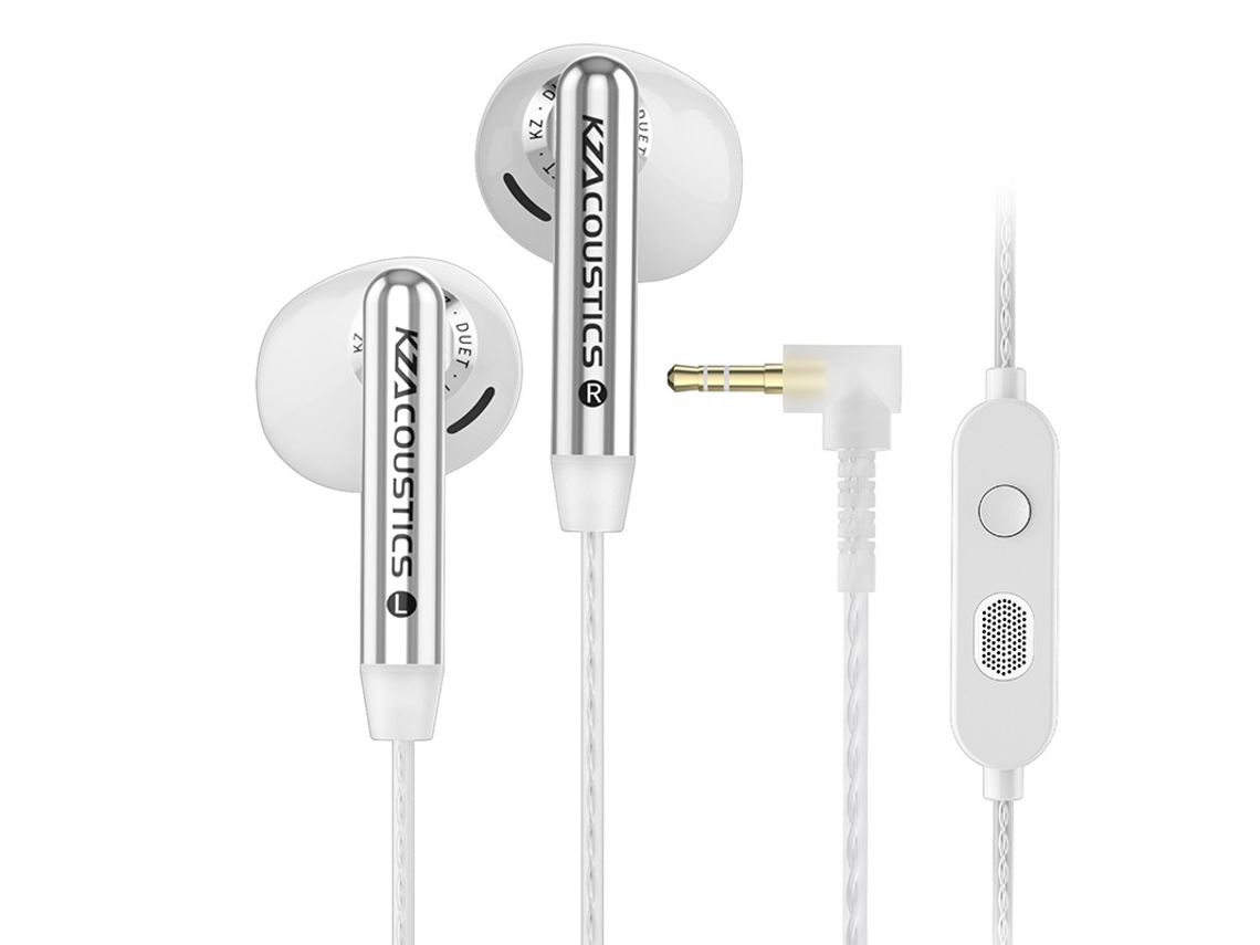 (blanco - 3,5 Mm) Auriculares De Cuatro Núcleos, Equipados Con Dos Transductores Dinámicos Hi-fi, Diseño Intrauditivo.