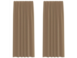 Maison Exclusive - Cortinas De Voile Con Ojales Para Barra, 2 Unidades, Marrón Claro