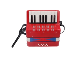 Rebe-acordeón Piano Nivel Principiante 17 Teclas 8 Baixos Abs Con Correa Retráctil Portátil Regalo Rojo