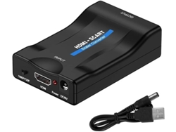 Adaptador convertidor HDMI a Scart. Entrada HDMI, salida Euroconector. Compatible con PAL/NTSC. Funciona en HDTV, STB, VHS, Xbox, PS4 y DVD. Bestvite