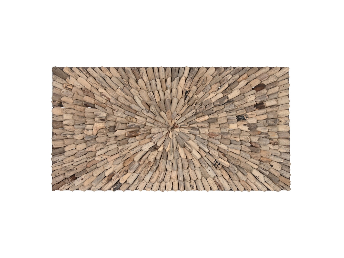 Decoración Pared Madera Natural 120x10x60cm