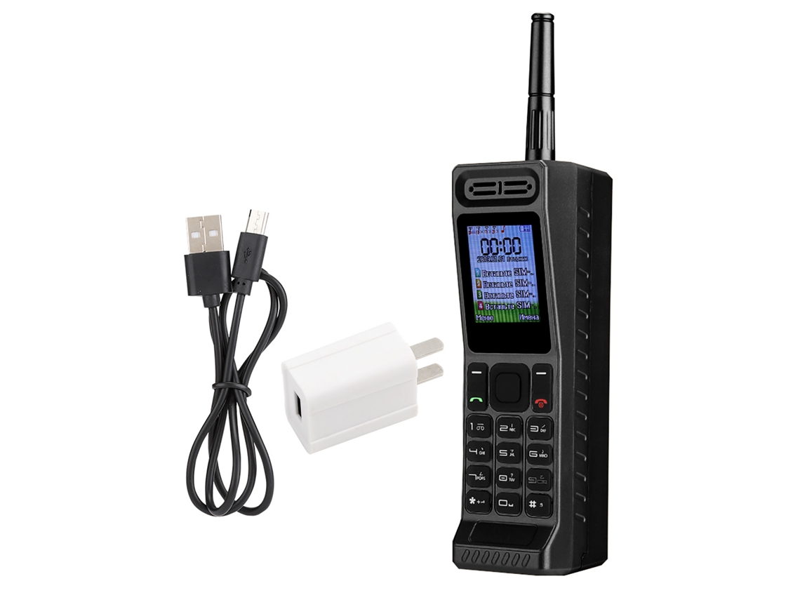 Teléfono móvil Retro W2 2G cuatribanda de 2026, 4 tarjetas SIM, 4 en espera, Bluetooth, batería de 4800 mAh, negro.