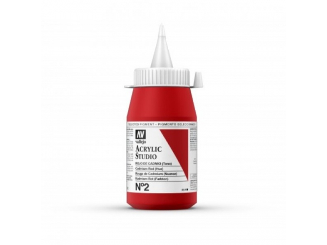 Pintura Acrilica Vallejo Studio 500 Ml (2 Rojo De Cadmio)