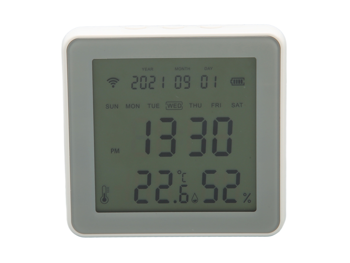 Sensor De Temperatura Y Humedad Wifi Con Pantalla Lcd Inteligente, Termohigrómetro Inalámbrico Con Hora Y Fecha Para El Hogar