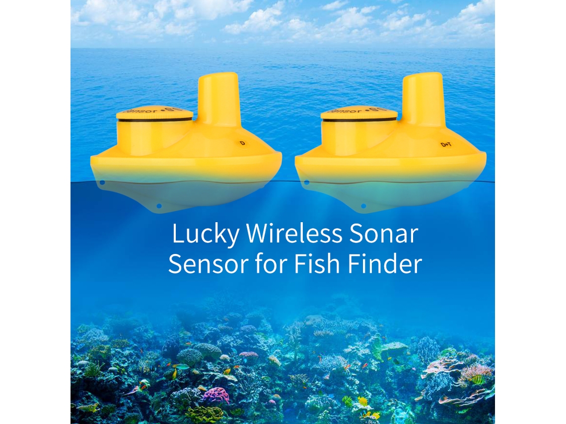 Sensor De Sonar Inalámbrico Para Detector De Peces Lucky Fish Con Transductor De Profundidad De 45 M.