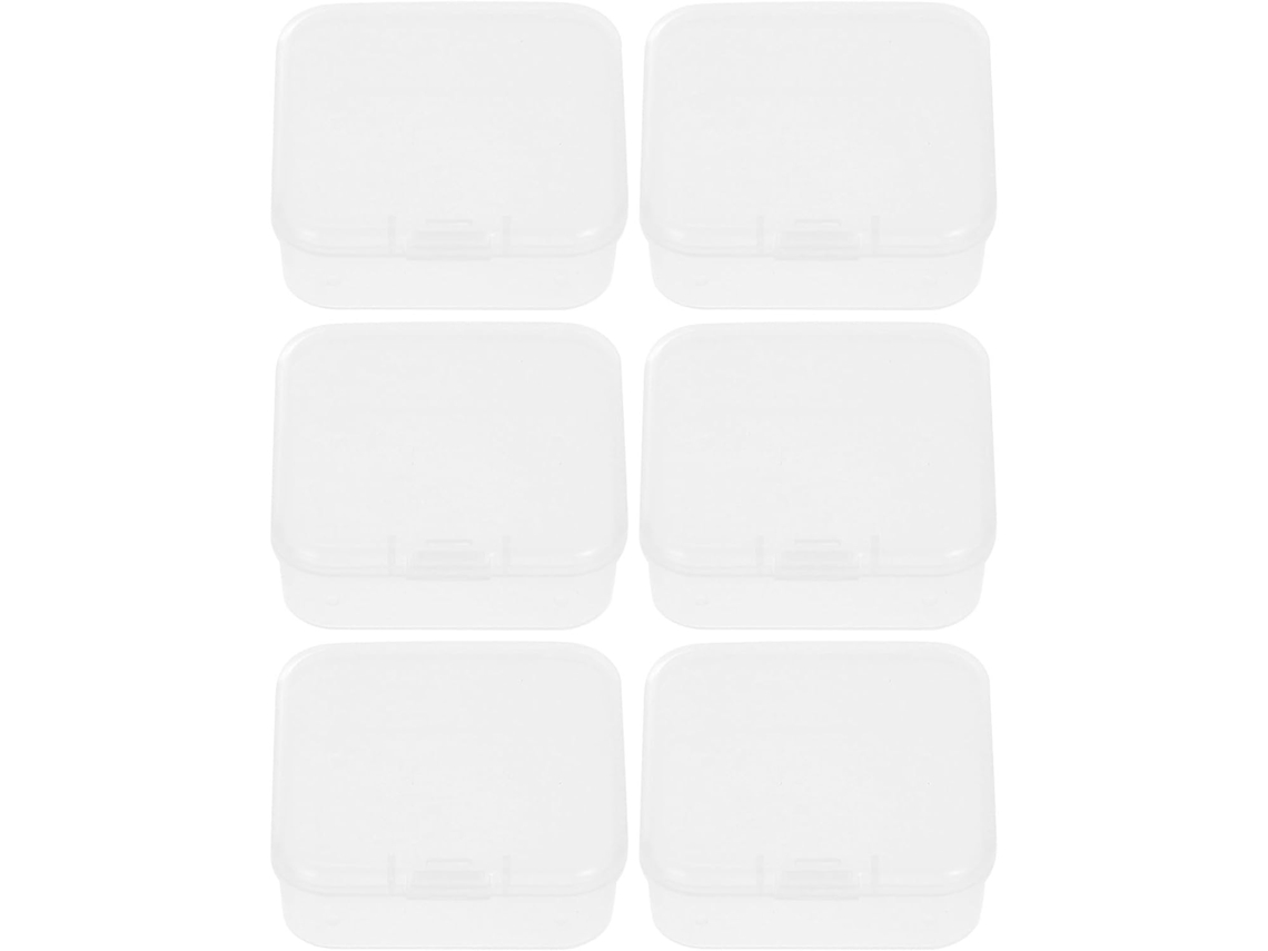 Cajas Almacenamiento Plástico Pp Juego 6 Cuadradas Rayas Fáciles Transportar Ideales Viajes