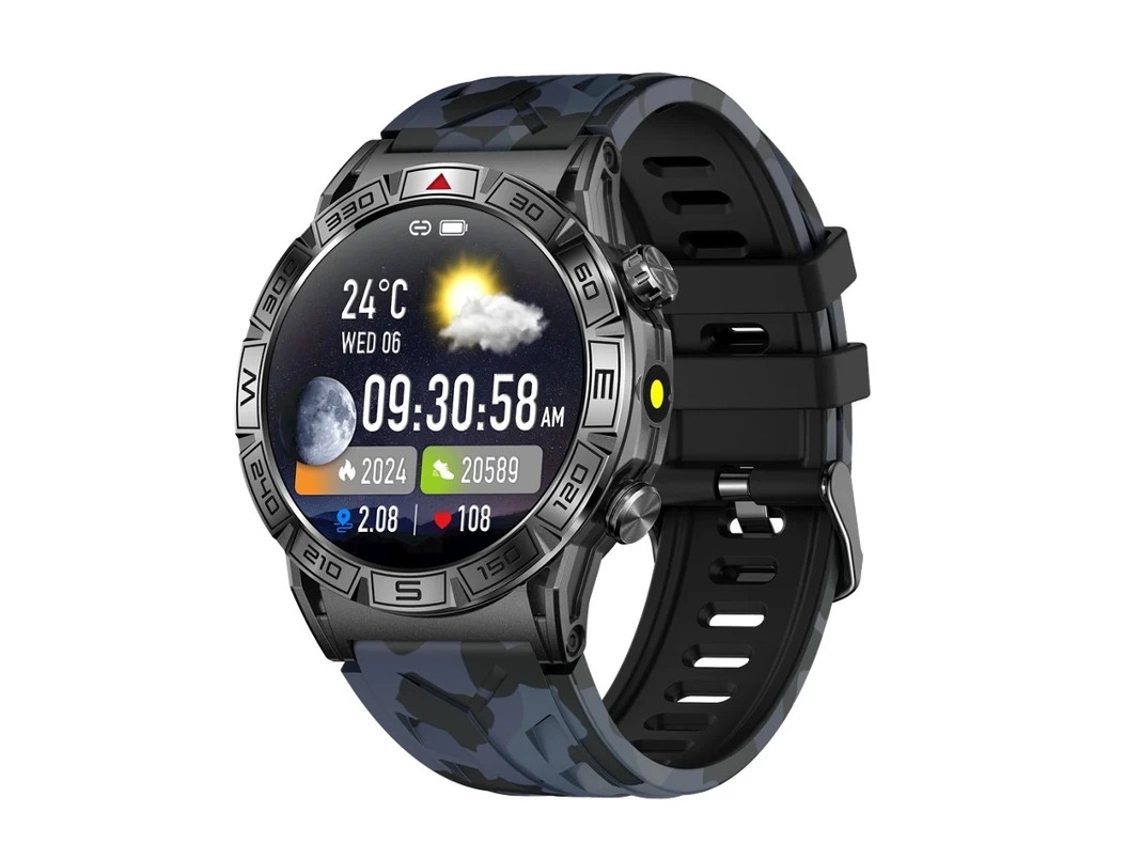 Reloj inteligente AMOLED de 1,4" para hombre, con contestador automático de llamadas, monitor de frecuencia cardíaca, presión arterial, brújula y presión barométrica Yizhood